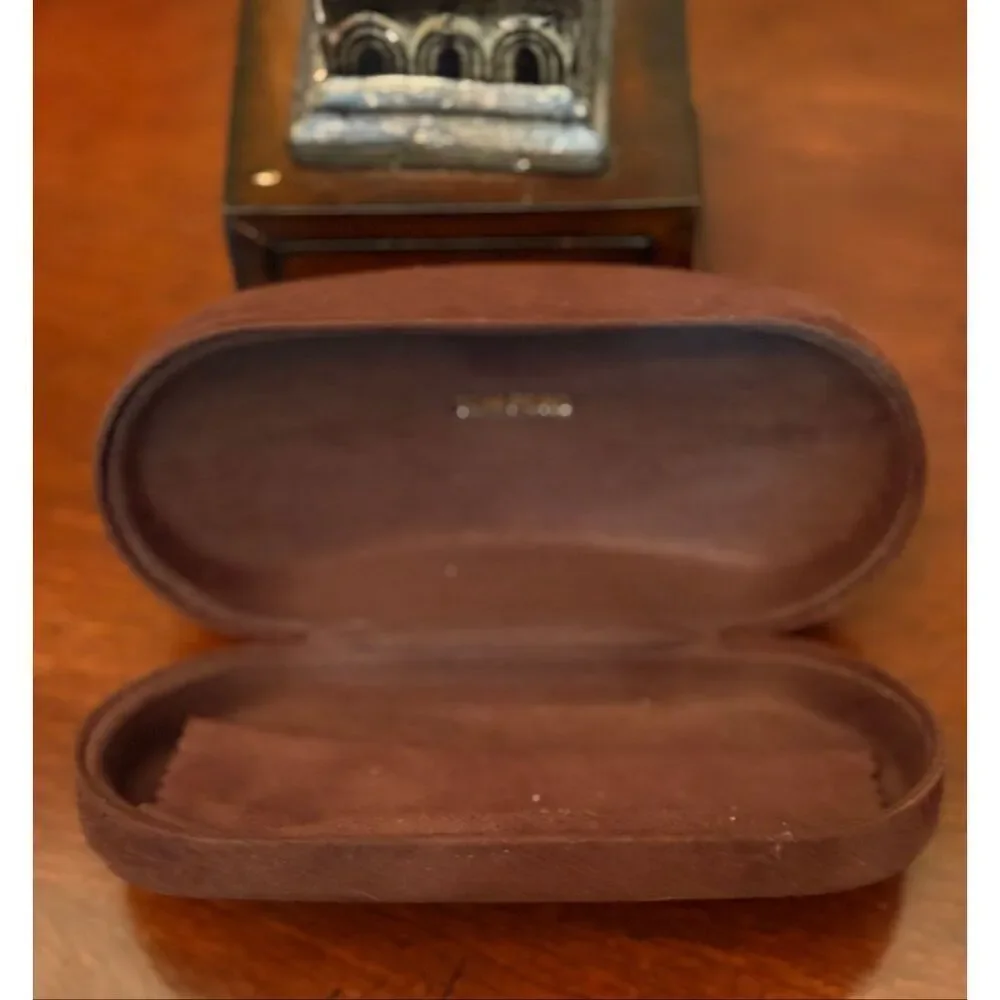 TOM FORD - EUC Brown Suede Hard Clamshell Eyeglasses Case